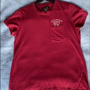 cute burgundy pizza pocket shirt !